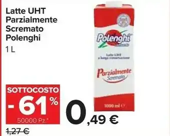 Carrefour Market Polenghi - Latte UHT Parzialmente Scremato 1000 G(ml) offerta