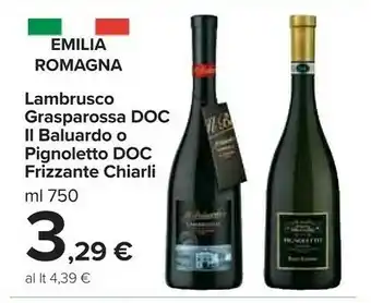 Carrefour Chiarli Lambrusco Grasparossa Doc offerta