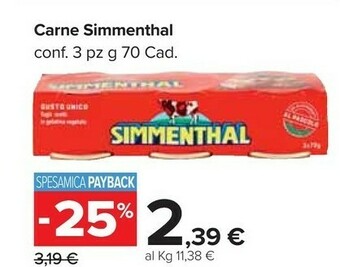 Carrefour Simmenthal Carne offerta
