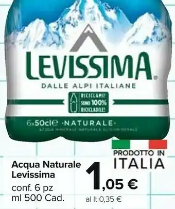 Carrefour Levissima Levissima - Acqua Naturale 500 g(ml) offerta