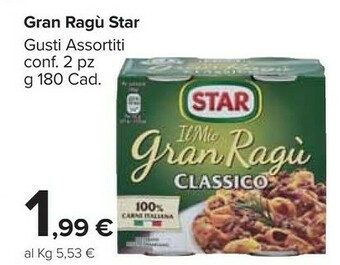 Carrefour Star Gran Ragu Classico offerta