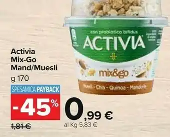 Carrefour Danone Activia Mix-go Mand Muesli offerta