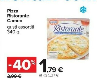 Carrefour Cameo Pizza Ai Quattro Formaggi Ristorante 340 G(ml) offerta