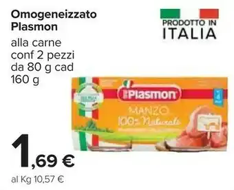 Carrefour Plasmon Omogeneizzato Alla Carne offerta