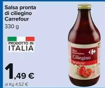 Carrefour Carrefour - Salsa Di Pomodoro Ciliegino 330 G(ml) offerta