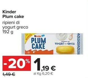 Carrefour Kinder Plum Cake offerta
