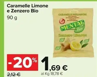 Carrefour Caramelle Limone E Zenzero Bio offerta