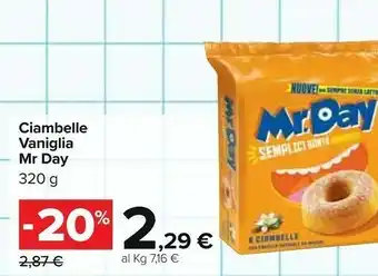 Carrefour Mr. day Ciambelle Con Vaniglia 320g offerta