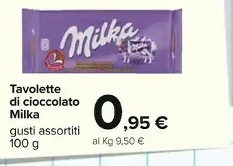 Carrefour Milka Tavoletta Con Nocciole 100 G(ml) offerta