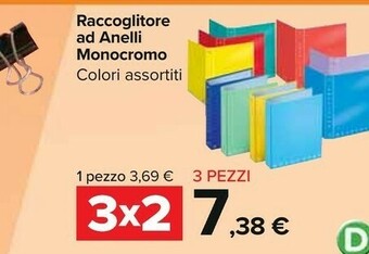Carrefour Raccoglitore Ad Anelli Monocromo offerta