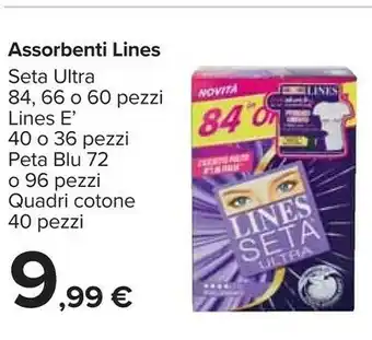 Carrefour Lines ASSORBENTI SETA ULTRA 84 PEZZI offerta