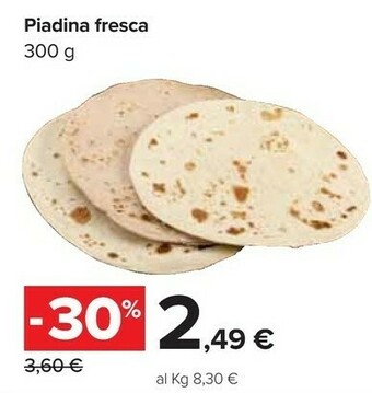 Carrefour Piadina Fresca offerta