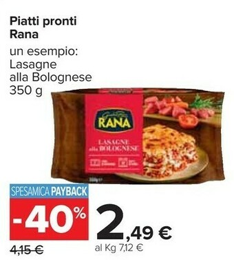 Carrefour Giovanni Rana - Lasagne Alla Bolognese offerta