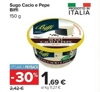 Carrefour Biffi Sugo Cacio E Pepe offerta