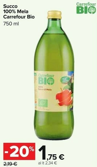 Carrefour Carrefour - 100% Succo Di Mela 750 G(ml) offerta