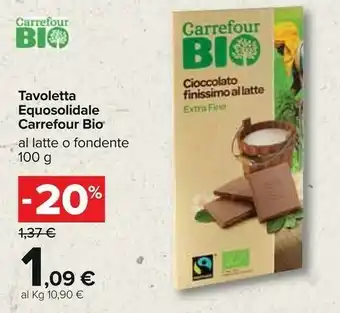 Carrefour Carrefour - Cioccolato Finissimo Al Latte 100 G(ml) offerta