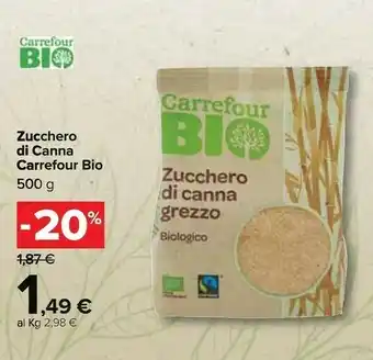 Carrefour Carrefour - Zucchero Di Canna Grezzo 500 G offerta