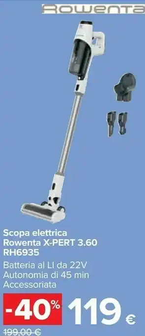 Carrefour Rowenta Scopa Elettrica X-pert Rh6935 offerta