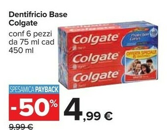 Carrefour Colgate Dentifricio Base offerta