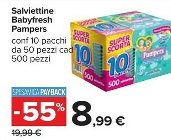 Carrefour Pampers Salviettine Babyfresh offerta
