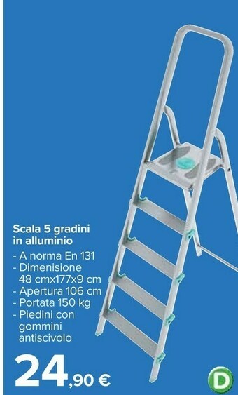 Carrefour Scala 5 Gradini In Alluminio offerta