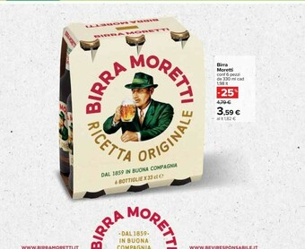 Carrefour Birra Moretti - Birra Moretti 330 G(ml) offerta