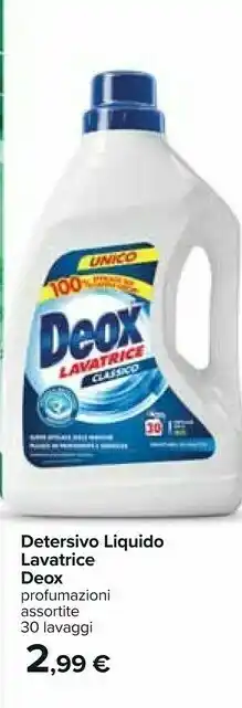 Carrefour Deox Detersico Liquido Lavatrice Classico offerta