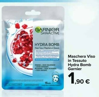 Carrefour Market Garnier Maschera Viso In Tessuto Hydra Bomb offerta