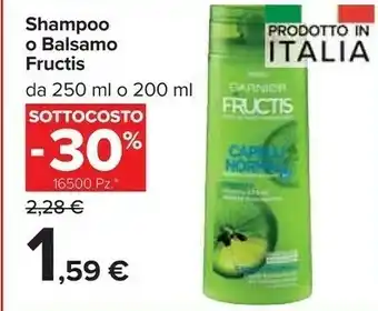 Carrefour Market Garnier Fructis Shampoo O Balsamo offerta