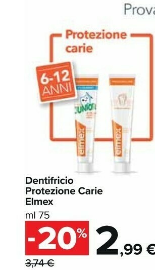 Carrefour Market Elmex Dentifricio Protezione Carie offerta