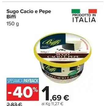 Carrefour Biffi Sugo Cacio E Pepe offerta