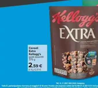 Carrefour Kelloggs Cereali Extra offerta