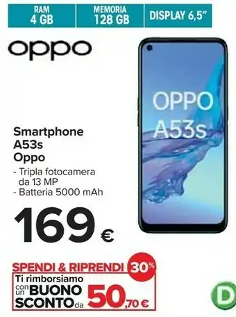 Carrefour Oppo Smartphone A53s offerta