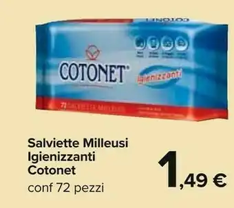 Carrefour Cotonet Salviette Milleusi Igienizzanti offerta