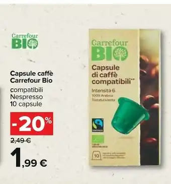 Carrefour Carrefour Capsule Caffe Bio Compatibili Nespresso offerta