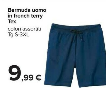 Carrefour Bermuda Uomo In French Terry Tex offerta