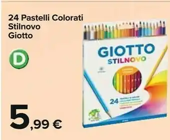 Carrefour Giotto 24 Pastelli Colorati Stilnovo offerta