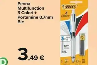 Carrefour Bic Penna Multifunction 3 Colori + Portamine 0,7mm offerta