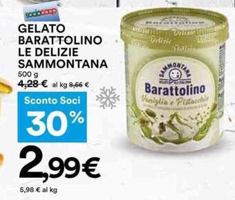 Coop GELATO BARATTOLINO LE DELIZIE SAMMONTANA 500 g offerta