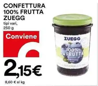Coop CONFETTURA 100% FRUTTA ZUEGG 250 g offerta