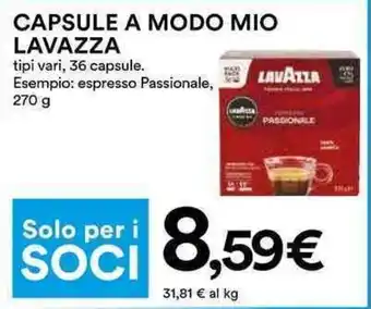 Coop CAPSULE A MODO MIO LAVAZZA 270 g offerta