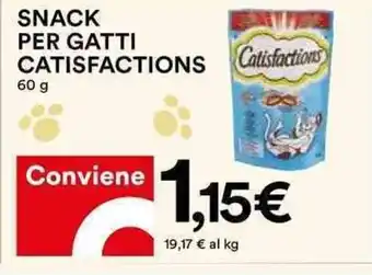 Coop SNACK PER GATTI CATISFACTIONS 60 g offerta