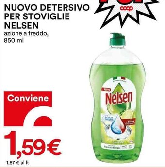 Coop NUOVO DETERSIVO PER STOVIGLIE NELSEN azione a freddo, 850 ml offerta