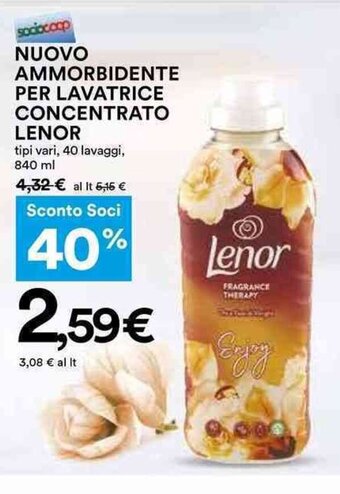 Coop NUOVO AMMORBIDENTE PER LAVATRICE CONCENTRATO LENOR tipi vari, 40 lavaggi, 840 ml offerta