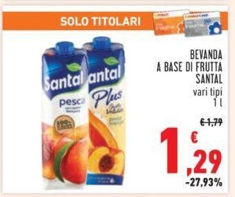 Conad BEVANDA A BASE DI FRUTTA SANTAL vari tipi 1 l offerta