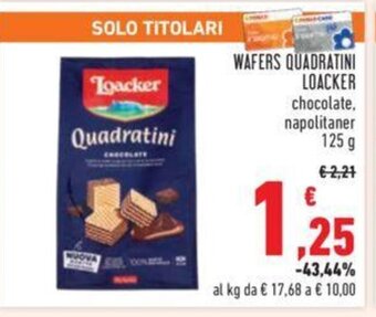 Conad WAFERS QUADRATINI LOACKER 125 g offerta
