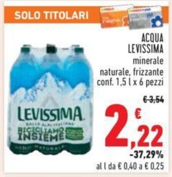 Conad ACQUA LEVISSIMA minerale naturale, frizzante conf. 1,5 l x 6 pezzi offerta