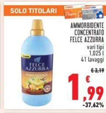 Conad AMMORBIDENTE CONCENTRATO FELCE AZZURRA vari tipi 1,025 L 41 lavaggi offerta