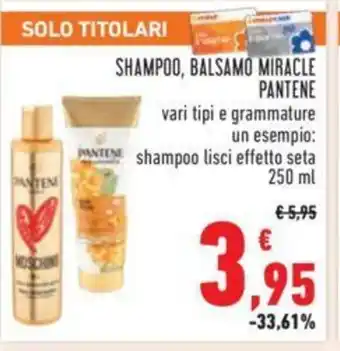 Conad SHAMPOO BALSAMO MIRACLE PANTENE vari tipi 250 ml offerta