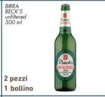 Conad BIRRA BECK'S unfiltered 500 ml offerta
